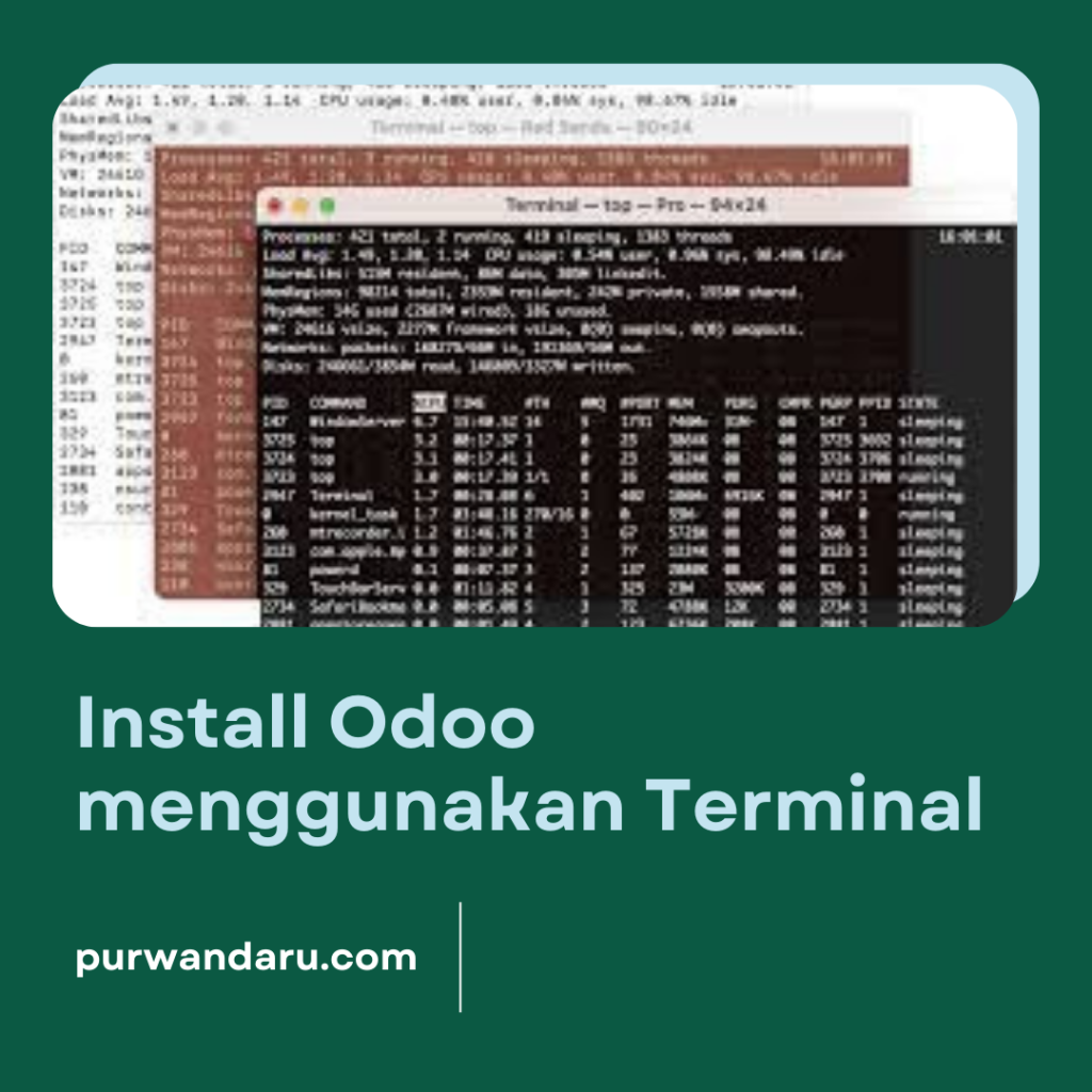 Install Odoo menggunakan Terminal